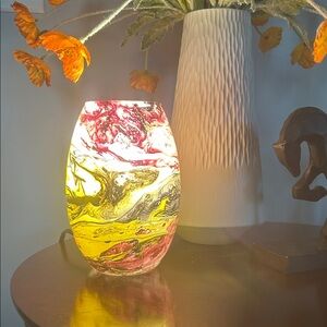 Marbled Glass Table Lamp. NWOT
